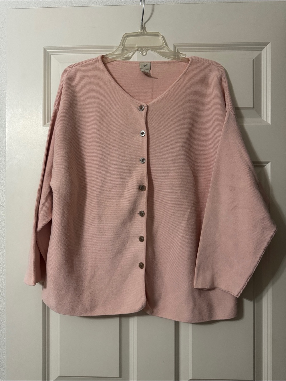 J. Jill Soft Pink Button-Front Women's Sweater Cardigan size M